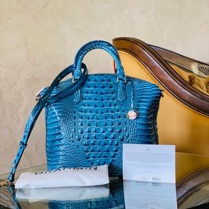 NWT Brahmin LG duxbury Leather Satchel Lagoon
